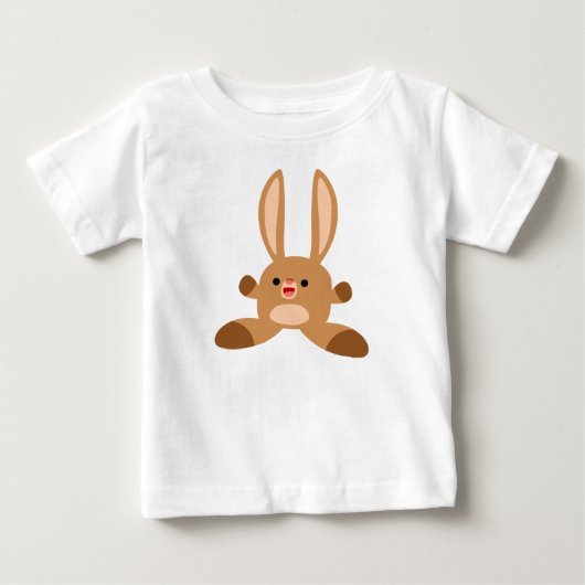 Cute Friendly Cartoon Rabbit Baby T-Shirt (Voorkant)