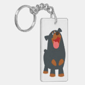 Cute Friendly Cartoon Rottweiler AcrylSleutelhange Sleutelhanger (Voorkant Links)