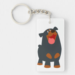 Cute Friendly Cartoon Rottweiler AcrylSleutelhange Sleutelhanger