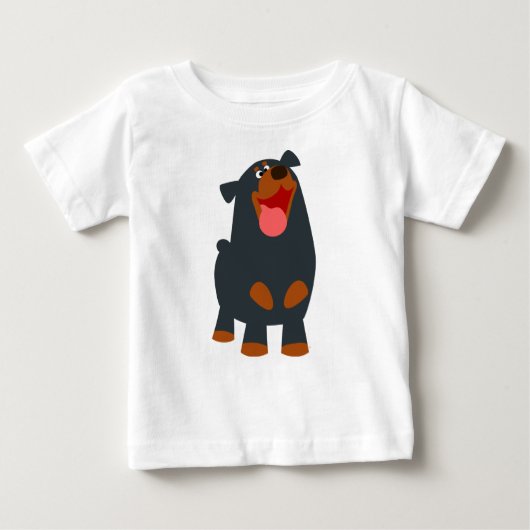 Cute Friendly Cartoon Rottweiler Baby T-Shirt (Voorkant)