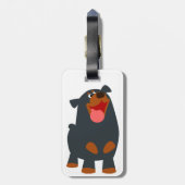 Cute Friendly Cartoon Rottweiler Bagagelabel (Achterkant verticaal)