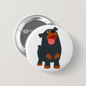 Cute Friendly Cartoon Rottweiler Button Badge (Voorkant /achterkant)