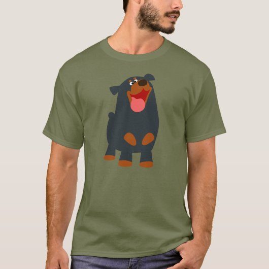Cute Friendly Cartoon Rottweiler T-Shirt (Voorkant)