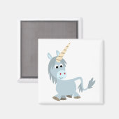Cute Friendly Cartoon Unicorn Magnet (Voorkant / Achterkant)