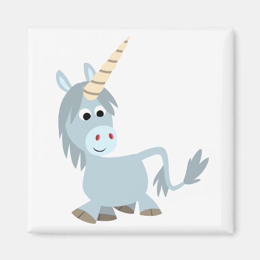 Cute Friendly Cartoon Unicorn Magnet (Voorkant)