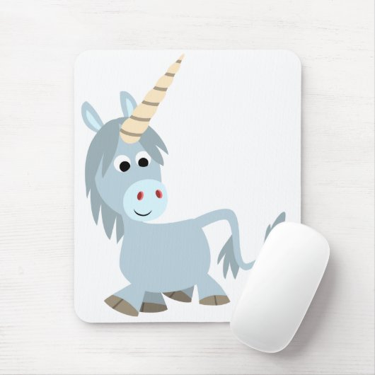 Cute Friendly Cartoon Unicorn Mousepad Muismat (Met muis)