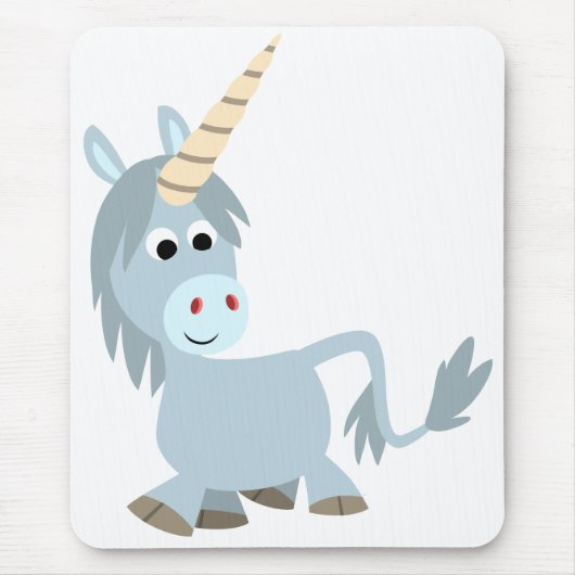 Cute Friendly Cartoon Unicorn Mousepad Muismat (Voorkant)