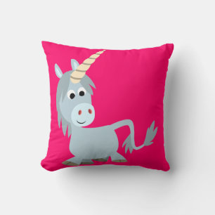 Cute Friendly Cartoon Unicorn Pillow Kussen