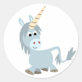 Cute Friendly Cartoon Unicorn Sticker (Voorkant)
