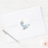Cute Friendly Cartoon Unicorn Sticker (Envelop)
