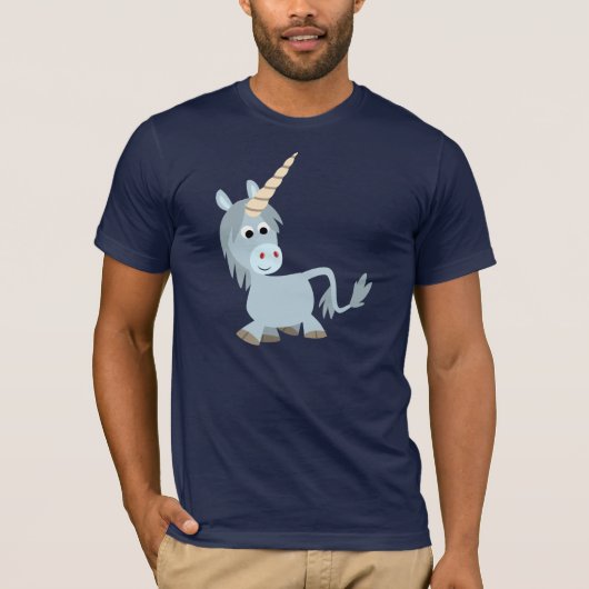 Cute Friendly Cartoon Unicorn T-Shirt (Voorkant)