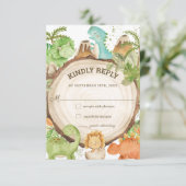 Cute Friendly Dinosaurs Baby shower 1e verjaardag RSVP Kaartje (Staand voorkant)