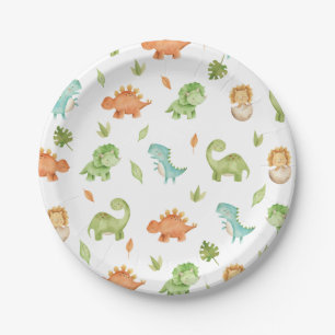 Cute Friendly Dinosaurs Party T-Rex Brontosaurus  Papieren Bordje
