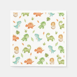 Cute Friendly Dinosaurs Party T-Rex Brontosaurus Servet