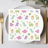 Cute Friendly Dinosaurs Party T-Rex Brontosaurus Servet