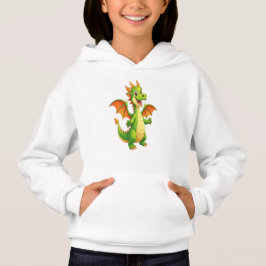 Cute Friendly Green Dragon Cartoon Illustration