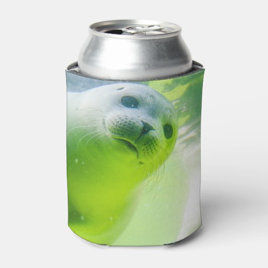 Cute Friendly Seal Underwater Blikjeskoeler (Blikje Voorkant)