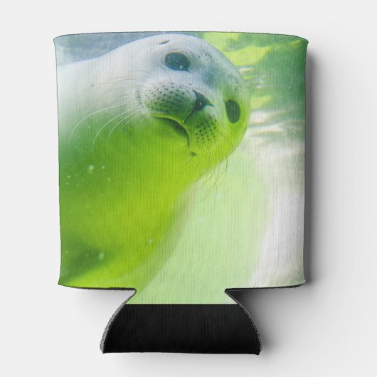 Cute Friendly Seal Underwater Blikjeskoeler (Achterkant)