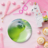 Cute Friendly Seal Underwater Papieren Bordje (Feest)