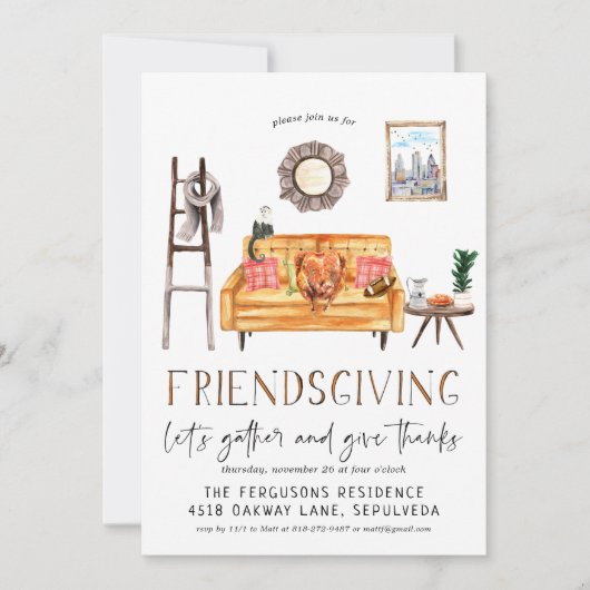 Cute Friendsgiving Thanksgiving Kaart (Voorkant)