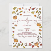 Cute Friendsgiving Thanksgiving Kaart (Voorkant)