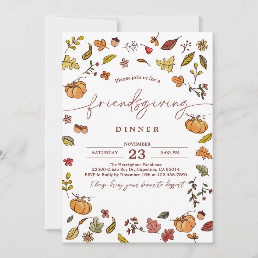 Cute Friendsgiving Thanksgiving Kaart (Voorkant)