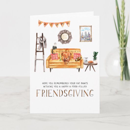 Cute Friendsgiving Thanksgiving Wenskaart Feestdagen Kaart (Voorkant)