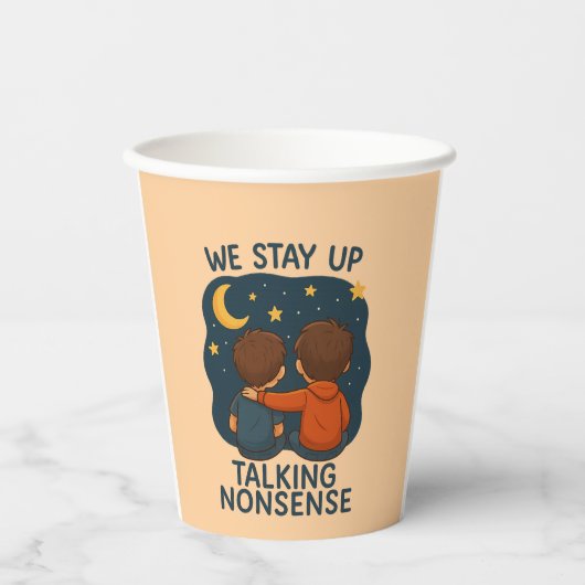 Cute Friendship Night Sky Party Paper Cup Papieren Bekers (Voorkant)