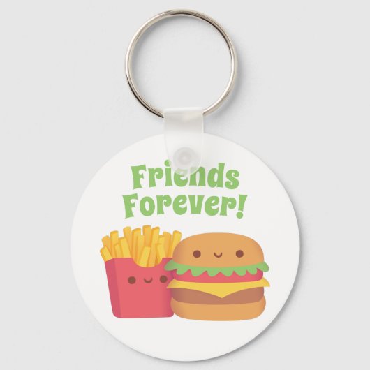Cute Fries and Burger, Friends Forever sleutelhang Sleutelhanger (Voorkant)