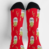 Cute Fries Junk Food Pattern Red Socks Sokken (Top)