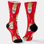 Cute Fries Junk Food Pattern Red Socks Sokken (Gebogen)