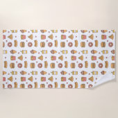 Cute Fries Pizza Burger Soda Ice Cream Hot Dog Strandlaken (Voorkant)