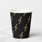 Cute Fries Restaurant Birthday Party Black Papieren Bekers (Achterkant)