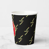 Cute Fries Restaurant Birthday Party Black Papieren Bekers (Links)
