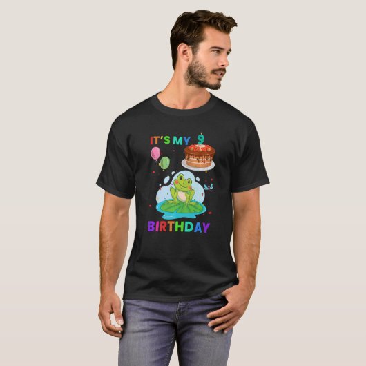 Cute Frog 1st Birthday Kikkers Animal Graphic T-shirt (Voorkant volledig)