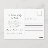 Cute Frog and Lilies Botanical Floral New Address Briefkaart (Achterkant)