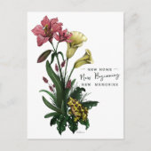 Cute Frog and Lilies Botanical Floral New Address Briefkaart (Voorkant)