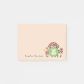 Cute Frog and Mushroom Cartoon Name Post-it® Notes (Voorkant)