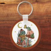 Cute Frog and Toad Merry Mushroom-kerstsleutel Sleutelhanger (Voorkant)