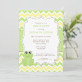 Cute Frog baby shower-uitnodiging, neutraal geslac Kaart (Staand voorkant)