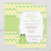 Cute Frog baby shower-uitnodiging, neutraal geslac Kaart (Voorkant / Achterkant)