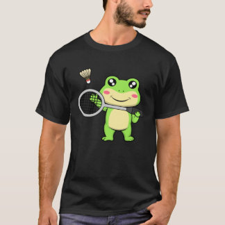 Cute Frog Badminton Hobby Sports Shuttlecock T-shirt