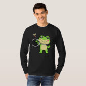 Cute Frog Badminton Hobby Sports Shuttlecock T-shirt (Voorkant volledig)