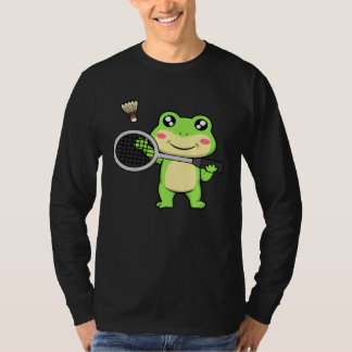 Cute Frog Badminton Hobby Sports Shuttlecock T-shirt