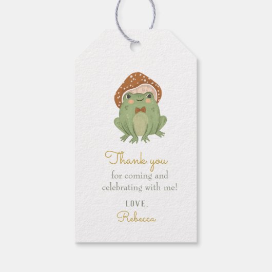 Cute Frog Birthday Gift Labels Cadeaulabel (Achterkant)