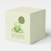 Cute Frog Birthday Green Balloon Dank je Bedankdoosjes (Voorkant Zijde)