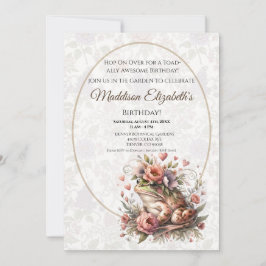 Cute Frog Birthday Invitation for Nature Lover Kaart