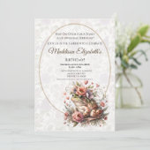 Cute Frog Birthday Invitation for Nature Lover Kaart (Staand voorkant)