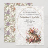 Cute Frog Birthday Invitation for Nature Lover Kaart (Voorkant / Achterkant)