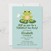 Cute Frog Birthday Invitation Kaart (Voorkant)